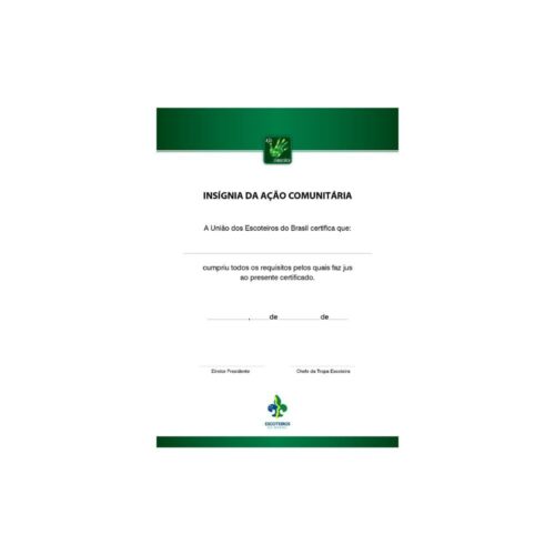 Certificado de Insígnia da Ação Comunitária