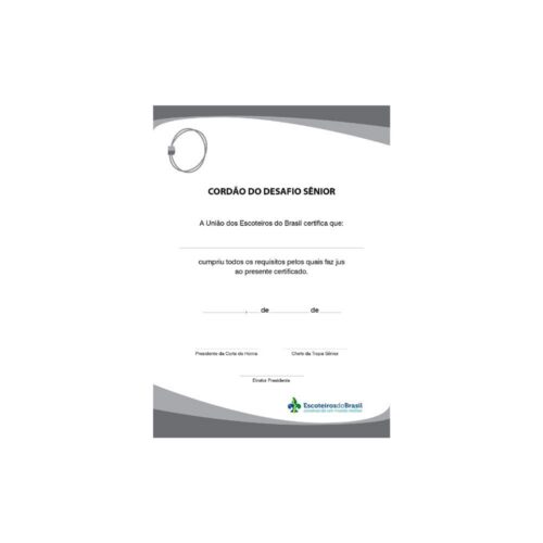 Certificado do Cordão do Desafio Sênior