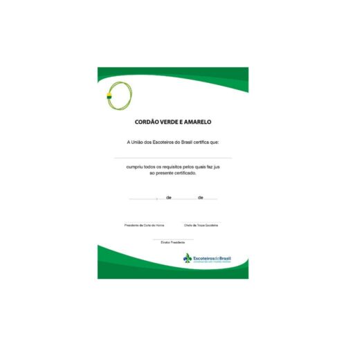 Certificado do Cordão Verde e Amarelo